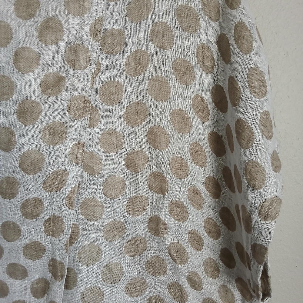 Flax White and Tan Polka Dot Blouse - Picture 7 of 16